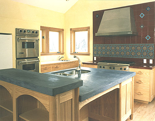 Kitchen island, Arts and Crafts style in ash