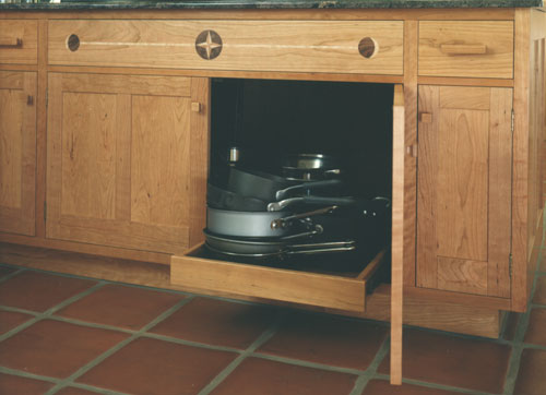 Greene and Greene kitchen pull-out detail