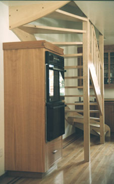 oven cabinet and stairs