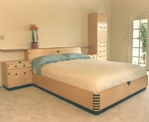 birdseye maple and ebony bedroom