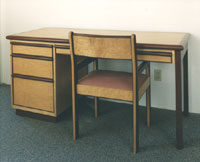 Birdseye maple and purpleheart desk