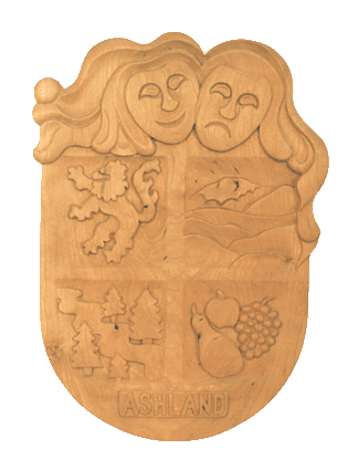 Ashland carved coat of arms