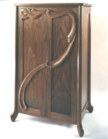 carved walnut entertainment cabinet