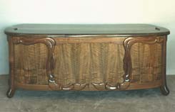 carved walnut desk back