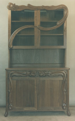 carved walnut hutch