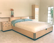 Birdseye maple and ebony bedroom set